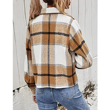 Springrain Women's Flannel Plaid Shacket for Stylish Comfort