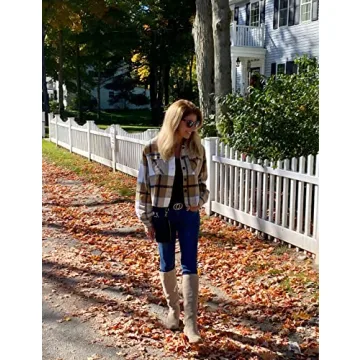 Springrain Women's Flannel Plaid Shacket for Stylish Comfort