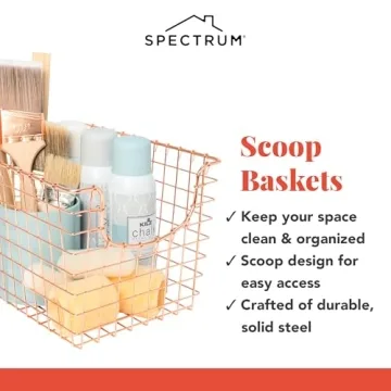 Spectrum Diversified Copper Wire Storage Basket for Home