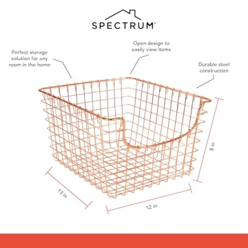 Spectrum Diversified Copper Wire Storage Basket for Home