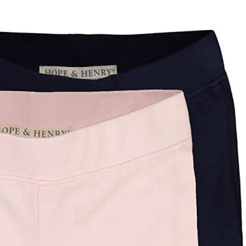 Hope & Henry Girls' Jersey Legging with Bow (Set of 2)