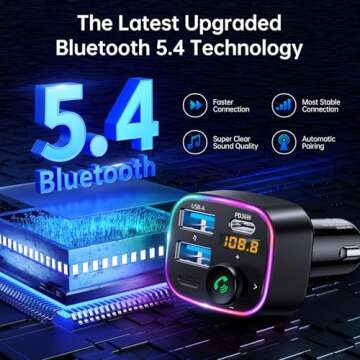 Syncwire Bluetooth 5.4 FM Transmitter Car Adapter 48W (PD 36W & 12W)