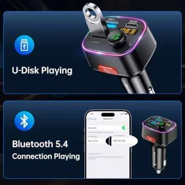 Syncwire Bluetooth 5.4 FM Transmitter Car Adapter
