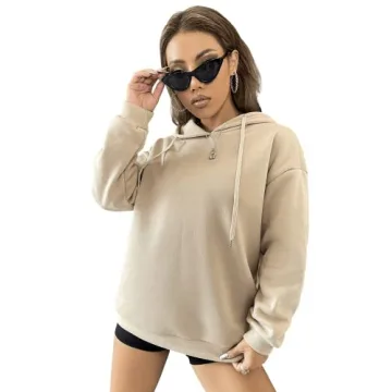 Floerns Women's Cozy Letter Graphic Drawstring Hoodie