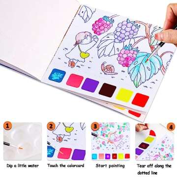 YXOTJHS Paint with Water Books, Watercolor Coloring Books for Kids Ages 4-8, Mess Free Water Painting Book for Toddlers 2-4, Arts and Crafts for Kids 4-7 Girls Boys Gifts