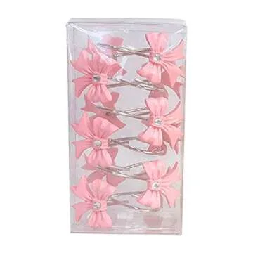Gracelife 12PCS Decorative Shower Curtain Hooks, Pink Bow Knot Resin Curtain Hooks Shower Rings for Bathroom Baby Room Nursery Art Decors (Bow Knot)