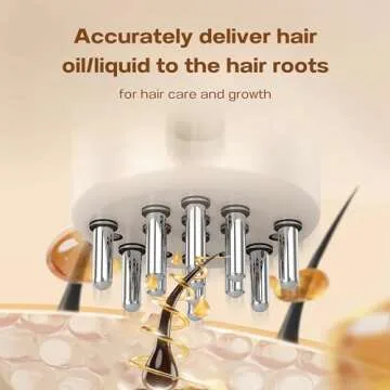 SphonxAi Hair Oil Applicator, Electric Scalp Comb with Red Light,15ml High Capacity,Hair Growth Seru...