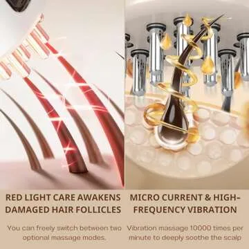 SphonxAi Hair Oil Applicator, Electric Scalp Comb with Red Light,15ml High Capacity,Hair Growth Serum&Liquid Applicator,Not Suitable for high-Concentration or relatively Viscous Oils & Liquids (White)