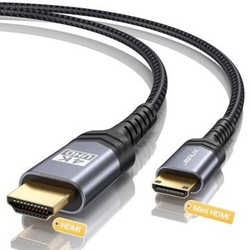 JSAUX Mini HDMI to HDMI Cable 6FT - 4K 60Hz, Aluminum Braided for Ultimate Durability