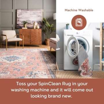 nuLOOM Eleanor Machine Washable Distressed Medallion Ultra Thin Area Rug, 8x10, Multi