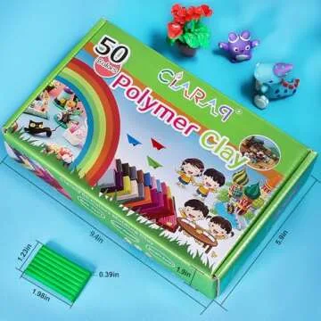 CiaraQ Polymer Clay Starter Kit with Sculpting Tools, 50 Colors Oven Bake Modeling Clay for Kids and Beginners