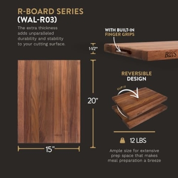 John Boos Block Reversible Walnut Cutting Board 20x15