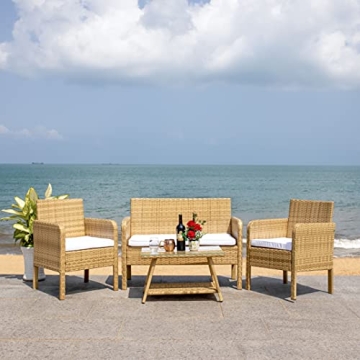 Chic SAFAVIEH 4-Piece Outdoor Patio Set for Comfort