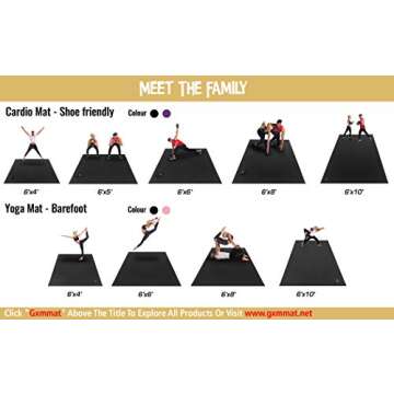 GXMMAT Extra Large Exercise Mat 16'x6'/12'x6'/10'x6'/8'x6'(7mm), Extra Wide Workout Mats for Home Gym Flooring, Non-Slip Thick Durable Cardio Mat for MMA,Plyo,Jump Rope,Weights,Fitness,Shoe-Friendly