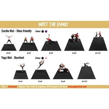 GXMMAT Extra Large Exercise Mat 16'x6'/12'x6'/10'x6'/8'x6'(7mm), Extra Wide Workout Mats for Home Gym Flooring, Non-Slip Thick Durable Cardio Mat for MMA,Plyo,Jump Rope,Weights,Fitness,Shoe-Friendly