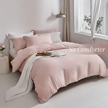 MILDLY Pink Duvet Cover Set with Zipper & Ties 3 Pieces