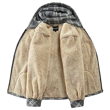 Elesuit Men's Warm Flannel Hoodie Jacket for Winter