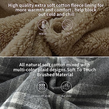 Elesuit Men's Warm Flannel Hoodie Jacket for Winter