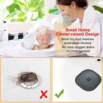 Hair Drain Catcher with Suction Cup - 2 Pack for Easy Use