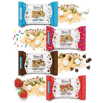 Blake’s Seed Based Crispy Treats – Birthday Cake (6 Count), Nut Free, Gluten Free, Dairy Free & Vegan, Healthy Snacks for Kids or Adults, School Safe, Low Calorie Organic Fruit Flavored Snack
