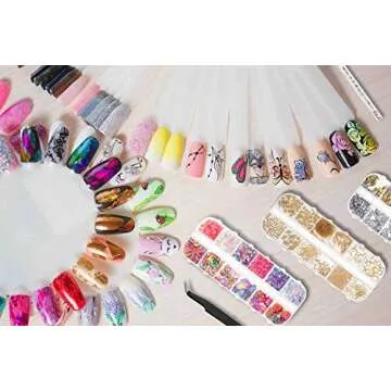 Anezus 7 Boxes Nail Rhinestones Set for Art & Decoration