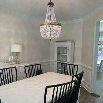 Wellmet Crystal Chandelier Lights, 9 Lights French Empire Chandelier Lighting High Ceiling Hanging P...