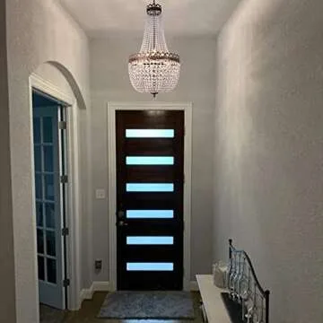 Wellmet Crystal Chandelier Lights, 9 Lights French Empire Chandelier Lighting High Ceiling Hanging Pendant Light Fixture for Dining Living Room Foyer Kitchen Bedroom, Antique Bronze 19.69'' W