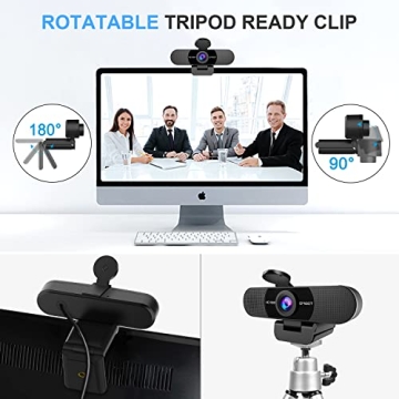 EMEET 1080P Webcam with Microphone, C960 Web Camera, 2 Mics Streaming Webcam, 90°FOV Computer Camera, Plug and Play USB Webcam for Online Calling/Conferencing, Zoom/Skype/Facetime/YouTube, Laptop/PC