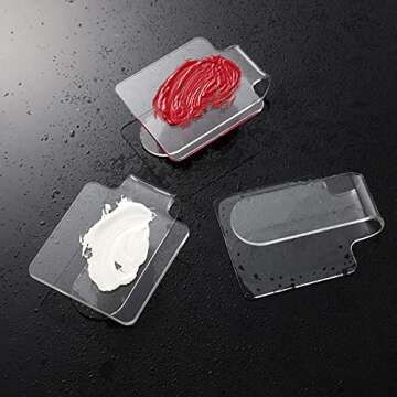 Minkissy 3pcs Makeup Hand Palette Acrylic Nail Art Manicure Palette Makeup Palette Spatula for Home Salon Professional