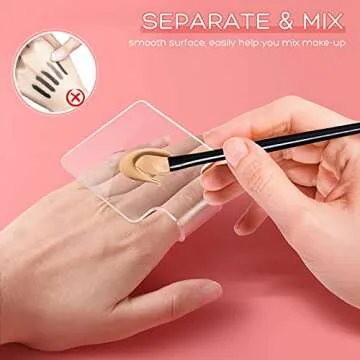 Minkissy 3pcs Makeup Hand Palette Acrylic Nail Art Manicure Palette Makeup Palette Spatula for Home Salon Professional
