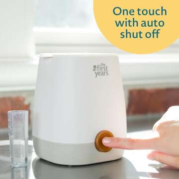 The First Years Baby Bottle Warmer and Sterilizer - Pacifier and Bottle Nipple Sanitizer - Feeding Baby Essentials for Formula or Breast Milk - Holds Multiple Sizes