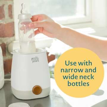 The First Years Baby Bottle Warmer and Sterilizer - Pacifier and Bottle Nipple Sanitizer - Feeding Baby Essentials for Formula or Breast Milk - Holds Multiple Sizes