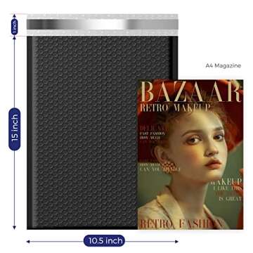 Fuxury Bubble Mailers, 10.5x16 Inch 25 Pack Padded Envelopes Self Seal Adhesive Waterproof, Large Sh...