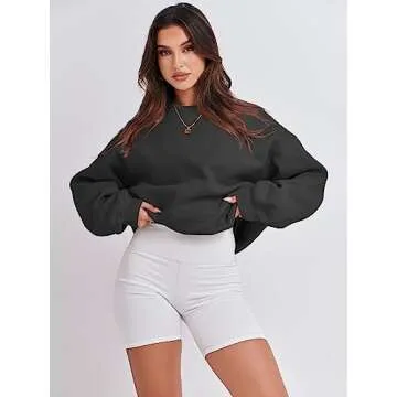 Caracilia Women's Oversized Fleece Sweatshirts for Fall