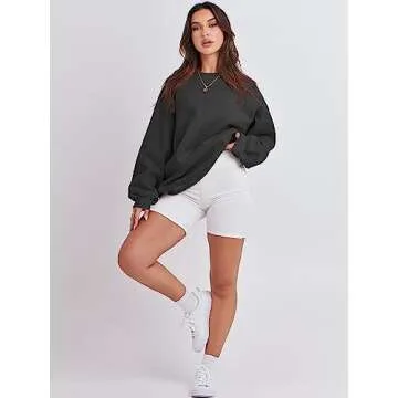 Caracilia Women's Oversized Fleece Sweatshirts for Fall