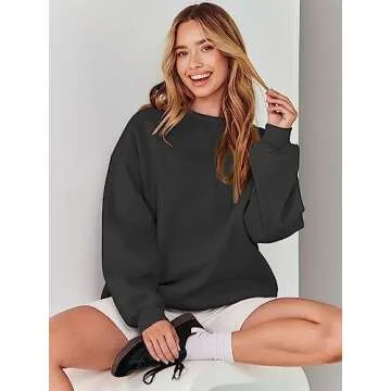 Caracilia Women's Oversized Fleece Sweatshirts for Fall