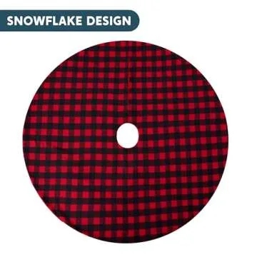 Joiedomi 36" Buffalo Plaid Christmas Tree Skirt - Red and Black Buffalo Checked Tree Skirts Mat for Xmas New Years Eve Holiday Party Outdoor Decoration