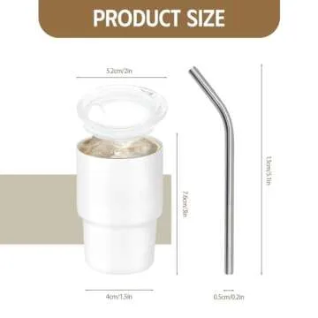 YOUKE OLA 16 Pack Sublimation Shot Glasses Tumblers Blanks Mini Wine Tumbler with Lid and Straw Stai...