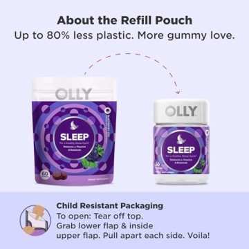 OLLY Sleep Gummy, 3 mg Melatonin, L-Theanine, Chamomile, and Lemon Balm Extracts, Blackberry Flavor, 30 Day Supply - 60 Count (Packaging May Vary)