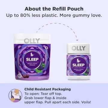 OLLY Sleep Gummy, 3 mg Melatonin, L-Theanine, Chamomile, and Lemon Balm Extracts, Blackberry Flavor, 30 Day Supply - 60 Count (Packaging May Vary)