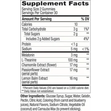 OLLY Sleep Gummy, 3 mg Melatonin, L-Theanine, Chamomile, and Lemon Balm Extracts, Blackberry Flavor, 30 Day Supply - 60 Count (Packaging May Vary)