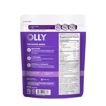 OLLY Sleep Gummy, 3 mg Melatonin, L-Theanine, Chamomile, and Lemon Balm Extracts, Blackberry Flavor, 30 Day Supply - 60 Count (Packaging May Vary)