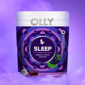 OLLY Sleep Gummy, 3 mg Melatonin, L-Theanine, Chamomile, and Lemon Balm Extracts, Blackberry Flavor, 30 Day Supply - 60 Count (Packaging May Vary)