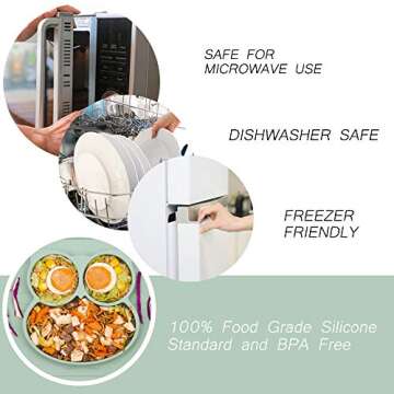 Qshare Toddler Plate - Vibrant Silicone Safe Suction Plate