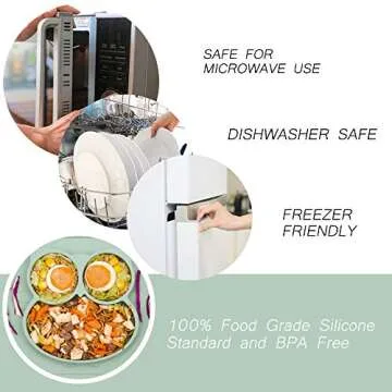 Qshare Toddler Plate - Vibrant Silicone Safe Suction Plate