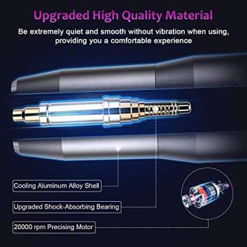 YaFex Electric Nail Drill Machine, Electric Nail File Kit Professional Manicure Pedicure Tool with Acrylic Nail Clipper, Portable E Filer for Acrylic Gel Nails, Shaping, Polishing, Filing