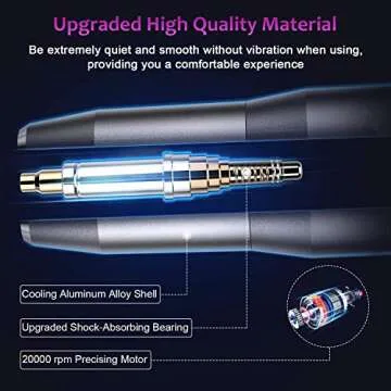 YaFex Electric Nail Drill Machine, Electric Nail File Kit Professional Manicure Pedicure Tool with Acrylic Nail Clipper, Portable E Filer for Acrylic Gel Nails, Shaping, Polishing, Filing