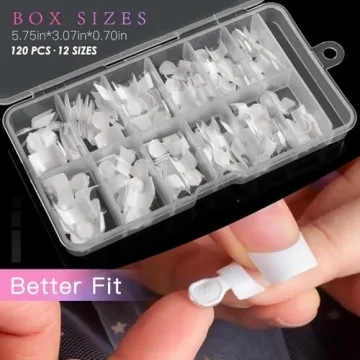 AORAEM White French Nail Tips 120 PCS for Women
