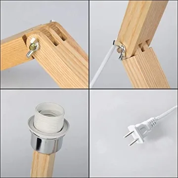 ELINKUME Cute Desk Lamp - Unique Wooden Robot Design