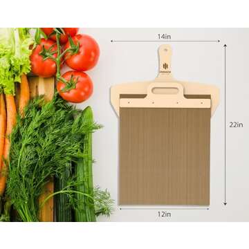 ASHNAEEM Premium Sliding Pizza Peel | Non-Stick Pizza Spatula Paddle with Wooden Handle | Smart Pizz...